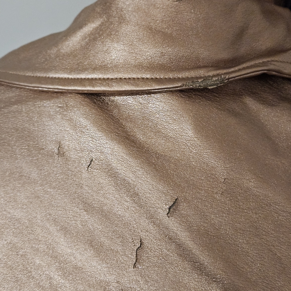 DISNEY Maleficent Sleeping Beauty rose gold faux leather jacket Med.see photos - Picture 6 of 16